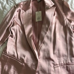 Satin rose gold blazer